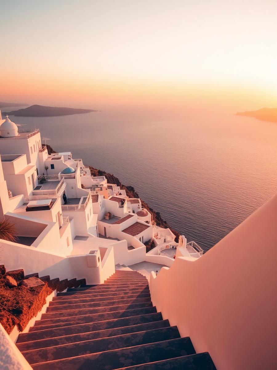 Santorini at golden hour
